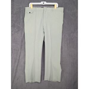 Glen Oaks Men Pants Dress Suit Size waist 36 Green Polyester Unhemmed -Damaged-